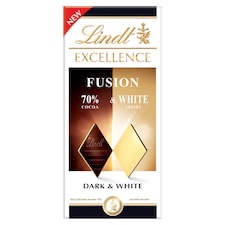 Lindt Excellence Fusion extra horká čokoláda a biela čokoláda 100 g