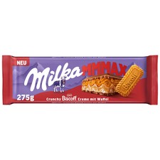 Milka Biscoff mliečna čokoláda s oplátkou a karamelizovanými sušienkami Biscoff, mliečna náplň 275 g