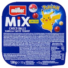 Müller Mix Pokémon vanilkový ochutený jogurt a cereálie s polevou 130 g