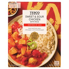 Tesco Sladkokyslá omáčka s kuracím mäsom a varenou ryžou 400 g