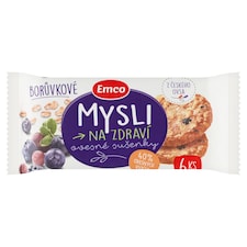 Emco Mysli na Zdraví Ovsené sušienky s kúskami čučoriedok 6 ks 60 g