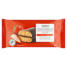 Tesco Medový perník s náplňou s jahodami v tmavej poleve 60 g
