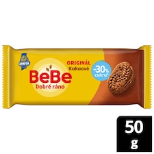 Opavia BeBe Dobré ráno kakaové -30 % cukru sušienky s 5 celozrnnými cereáliami balenie 50 g