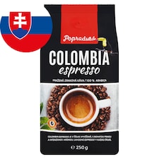Popradská Colombia Espresso pražená zrnková káva 250 g