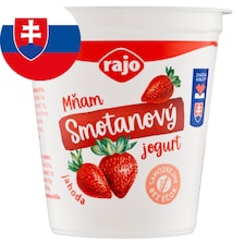 Rajo Mňam Jogurt smotanový jahodový s kúskami jahôd 145 g