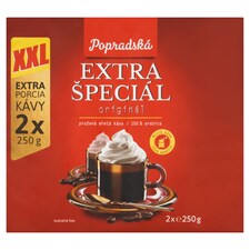 Popradská Extra špeciál originál pražená mletá káva 2 x 250 g
