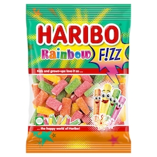 Haribo Rainbow F!ZZ želé s ovocnou a melónovou príchuťou 85 g