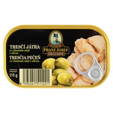 Franz Josef Kaiser Exclusive Tresčia pečeň vo vlastnom oleji s olivou 115 g