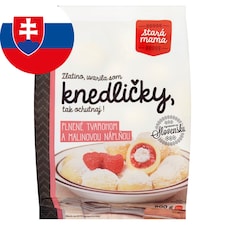 Stará Mama Knedličky plnené tvarohom a malinovou náplňou hlbokozmrazené 500 g