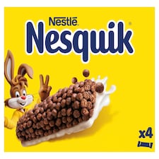 Nestlé NESQUIK raňajková cereálna tyčinka s kakaom, polomáčaná v bielej poleve 4 x 25 g