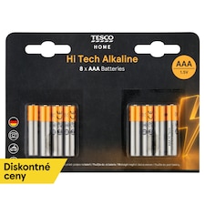 Tesco Home Hi Tech alkalické batérie AAA 8 ks