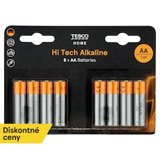 Tesco Home Hi Tech alkalické batérie AA 8 ks