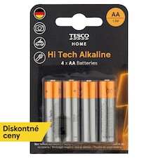Tesco Home Hi Tech alkalické batérie AA 4 ks