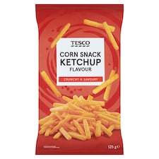 Tesco Kukuričné chrumky s príchuťou kečupu 125 g
