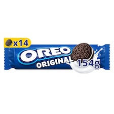 OREO Original sušienky s náplňou s vanilkovou príchuťou vhodné pre vegetariánov 14 sušienok 154 g