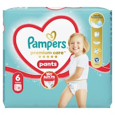 Pampers Premium Care Plienkové Nohavičky Veľkosť 6, 31 Plienok, 13kg-19kg