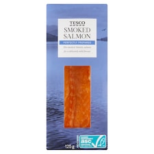 Tesco Filet z lososa atlantického s kožou, údené teplým dymom 125 g