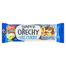 Emco Arašidová tyčinka s mandľami, kešu orechmi a morskou soľou, polomáčaná v horkej čokoláde 35 g