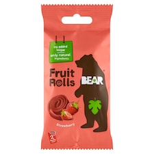 Bear Strawberry jemne sušené rolované plátky z ovocia a zeleniny 2 ks 20 g