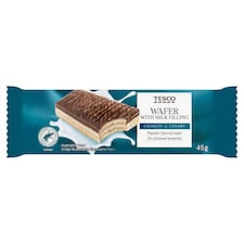 Tesco Oblátka s mliečnou náplňou polomáčaná v kakaovej poleve 45 g