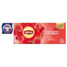 Lipton Raspberry & Cranberry ovocný čaj 20 vrecúšok 32 g