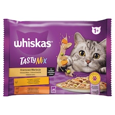 Whiskas Tasty Mix 1+ krémové menu v šťave 4 x 85 g (340 g)