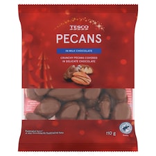 Tesco Jadrá pekanových orechov v mliečnej čokoláde 110 g